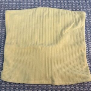 Ribbed Tube Top in Light Yellow